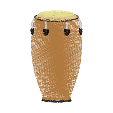 conga drum instrument icon over white background. colorful design. vector illustrationのイラスト素材