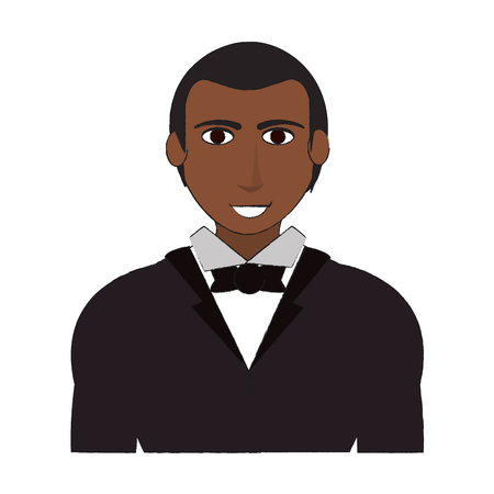 man cartoon icon over white background. colorful design. vector illustrationのイラスト素材