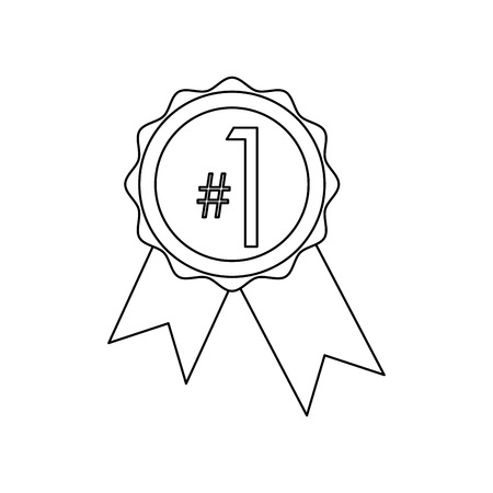 winner medal icon over white background. vector illustrationのイラスト素材