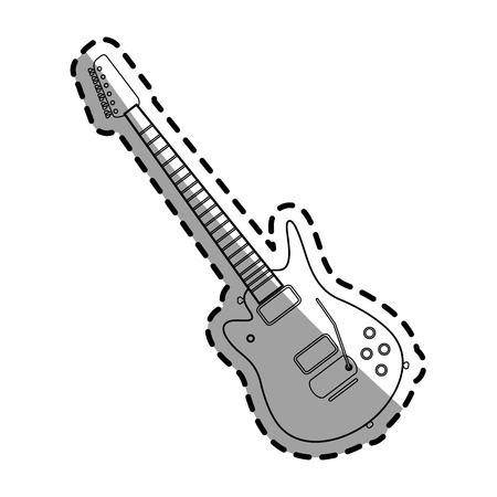 electric guitar instrument icon over white background. vector illustrationのイラスト素材