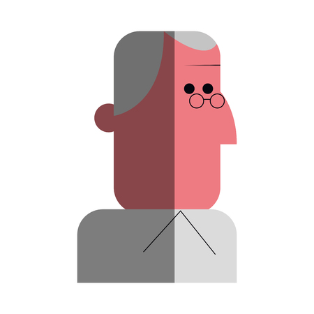 old man cartoon icon over white background. colorful design. vector illustrationのイラスト素材