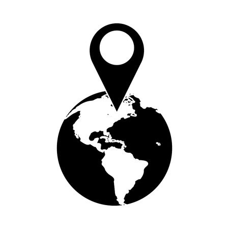 world global pointer map direction pictogram vector illustration eps 10のイラスト素材