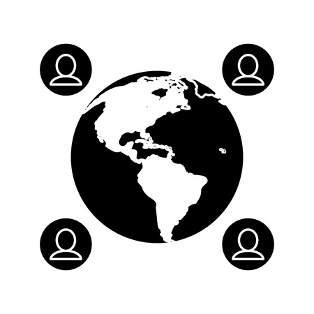 world people communication relation pictogram vector illustration eps 10のイラスト素材