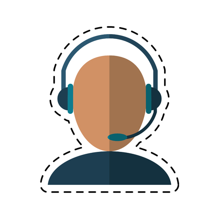 avatar headset service call center talk-dotted line vector illustration eps 10のイラスト素材