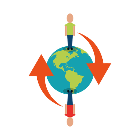global people connected communication network around vector illustration eps 10のイラスト素材
