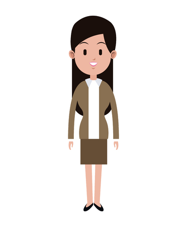 elegant woman long black hair vector illustrationのイラスト素材