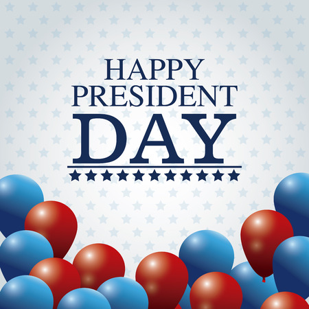 happy president day card colored balloons vector illustrationのイラスト素材