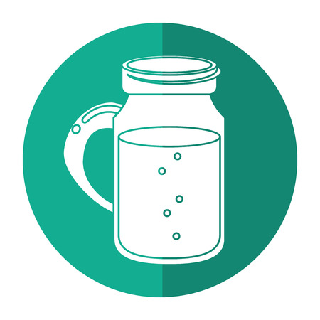 glass jar drink tasty drink bubble with cap - round icon vector illustration eps 10のイラスト素材
