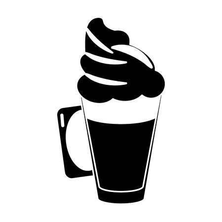 cup coffee with milk cream pictogram vector illustration eps 10のイラスト素材