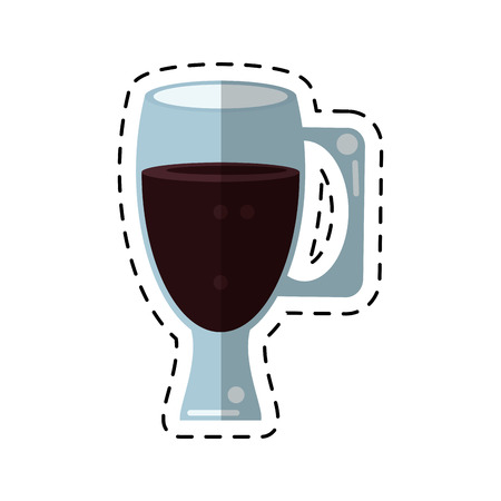 cup glass refreshment cold liquid - dot line vector illustration eps 10のイラスト素材