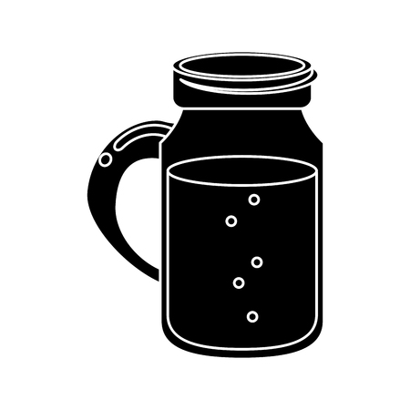 glass jar drink tasty with cap pictogram vector illustration eps 10のイラスト素材