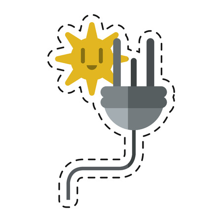 electric cable plug energy icon -cut line vector illustration eps 10のイラスト素材