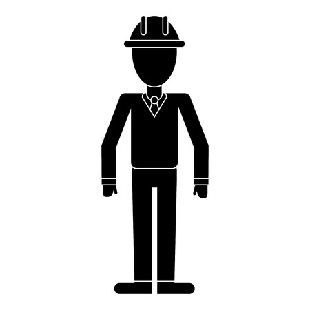 business man helmet construction manager pictogram vector illustrationのイラスト素材