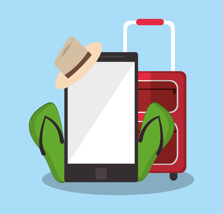 travel and tourism related icons over blue background. colorful desing. vector illustrationのイラスト素材