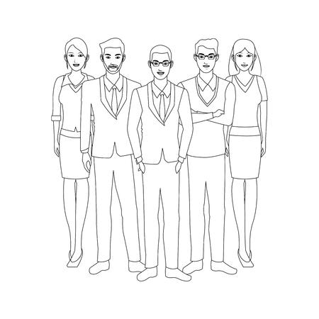 group of businesspeople wearing executive clothes over white background. vector illustrationのイラスト素材