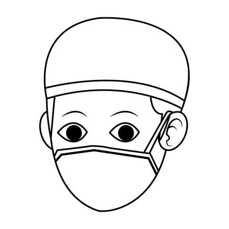 man medical nurse cartoon icon over white background. vector illustrationのイラスト素材