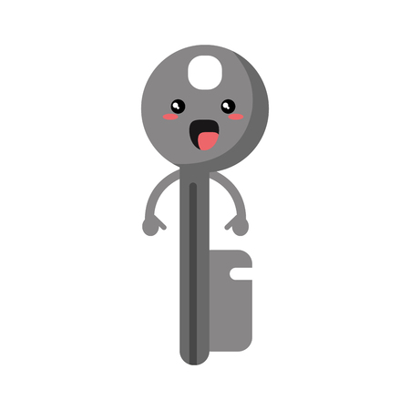 cartoon key steel tool open vector illustration eps 10のイラスト素材
