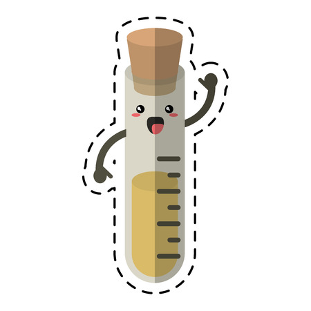 test tube laboratory school tool cut line vector illustration eps 10のイラスト素材