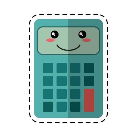 calculator mathematics accounting cut line vector illustration eps 10のイラスト素材