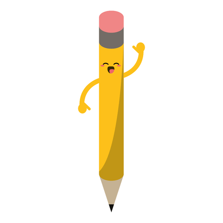 cartoon pencil school utensil icon vector illustration eps 10のイラスト素材