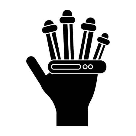 hand electronic vr cyber gadget pictogram vector illustrationのイラスト素材