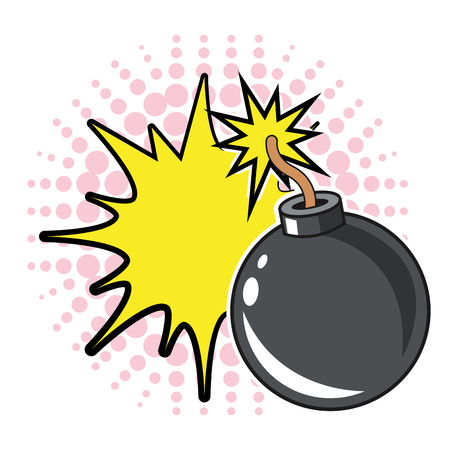 bomb explosion bubble pop art design dotted vector illustrationのイラスト素材