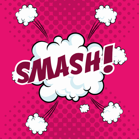 smash bubble speech pop art design vector illustrationのイラスト素材