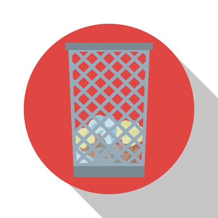 basket trash office icon shadow vector illustrationのイラスト素材