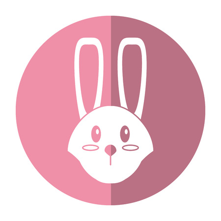 cute easter face bunny shadow vector illustrationのイラスト素材