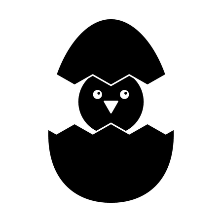 cute easter egg chickenのイラスト素材