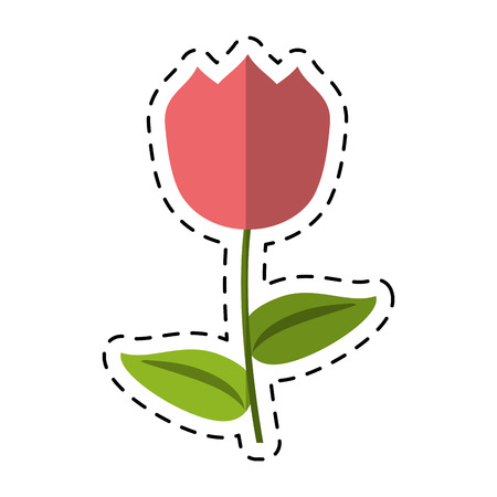 cartoon tulip flower decoration easter vectorのイラスト素材