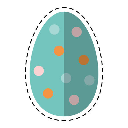 cartoon decorative egg easter dots vector illustrationのイラスト素材