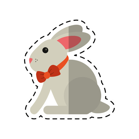cartoon easter bunny cute symbol vector illustrationのイラスト素材