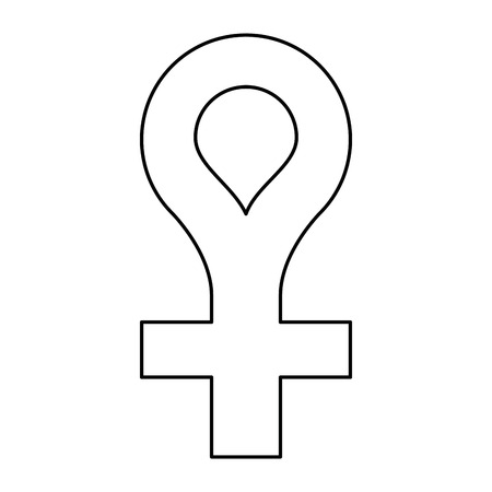 female gender symbol icon thin line vector illustrationのイラスト素材