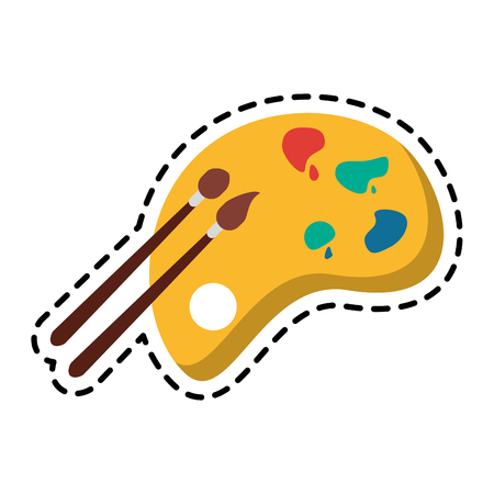 paint palette icon over white background. colorful design. vector illustrationのイラスト素材