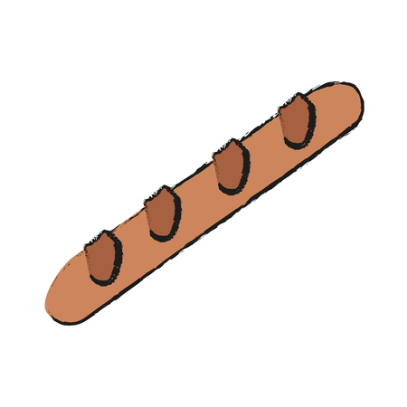 baguette bread icon over white background. vector illustrationのイラスト素材