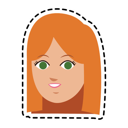 face of young woman icon image vector illustration designのイラスト素材