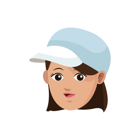 woman cartoon icon over white background. colorful design. vector illustrationのイラスト素材