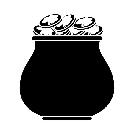 st patricks day gold cauldron treasure pictogram vector illustration eps 10のイラスト素材