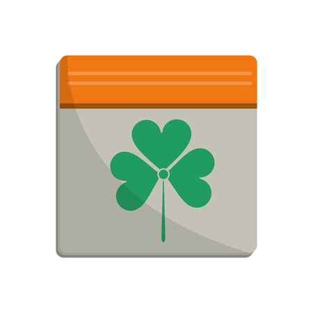 st patricks day calendar clover icon vector illustration eps 10のイラスト素材