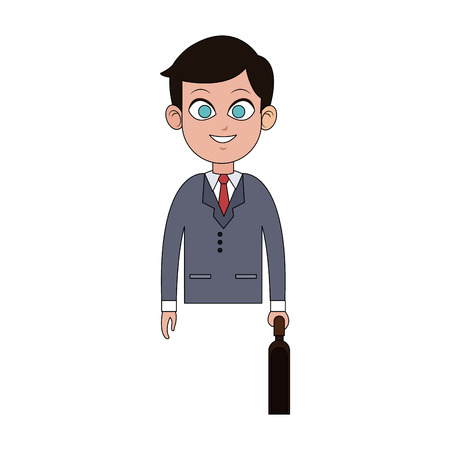 businessman wearing suit and tie over white background. colorful design. vector illustrationのイラスト素材