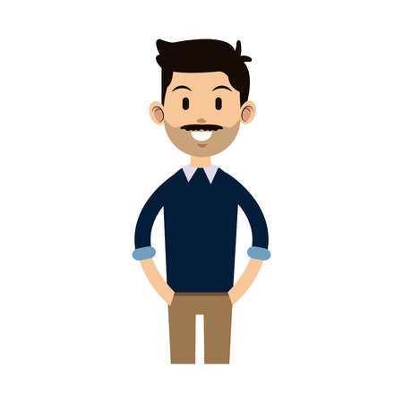 man cartoon icon over white background. colorful design. vector illustrationのイラスト素材