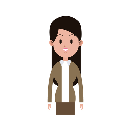 woman cartoon icon over white background. colorful design. vector illustrationのイラスト素材