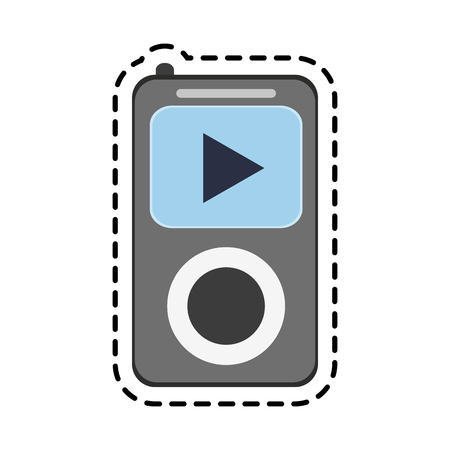 music player device icon over white background. colorful design. vector illustrationのイラスト素材