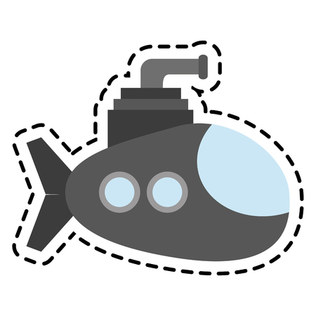 submarine vehicle icon over white over background. colorful design. vector illustrationのイラスト素材