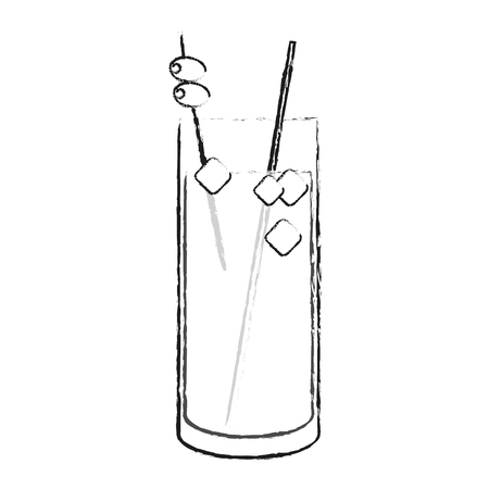 cocktail drink icon over white background. vector illustrationのイラスト素材