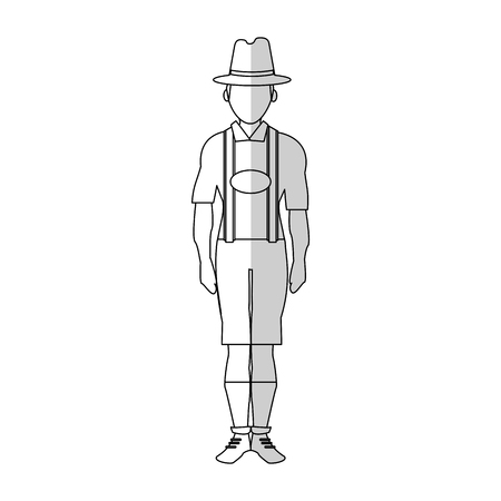 bavarian man icon over white background. vector illustrationのイラスト素材