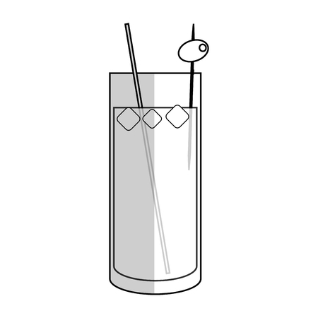 cocktail drink icon over white background. vector illustrationのイラスト素材