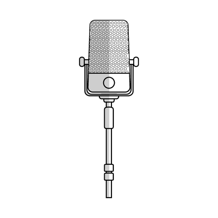 microphone icon over white background. vector illustrationのイラスト素材