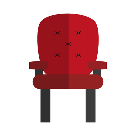 red armchair icon over white background. colorful design. vector illustrationのイラスト素材